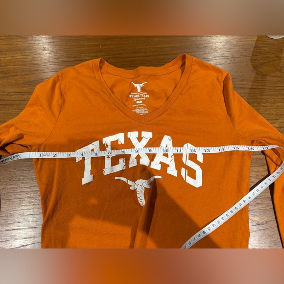 Burnt Orange Long Sleeve Texas Longhorns Tee Shirt Size M 100% Cotton Collegiate - Picture 4 of 6